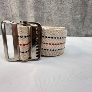 Medline Gait Belt Cream Cotton Webbing‎ Metal Buckle 29.5 Inch Striped PT Rehab